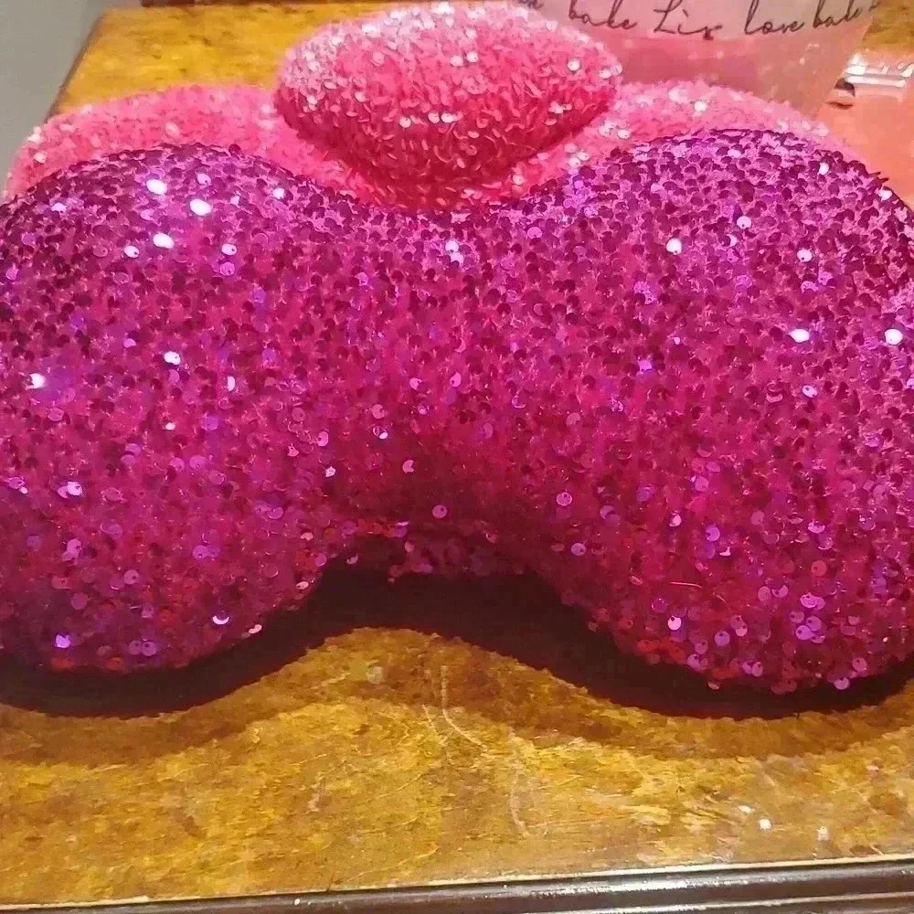 Pink sequin pillows set of 2